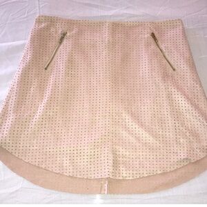 Bishop + Young Womens Pink Faux Suede Zip Front Short Mini Skirt